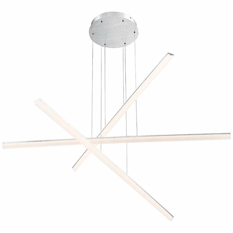 WAC Stack 48" Wide 3-Light Brushed Aluminum Modern Linear Arm Pendant 3 WAC Stack 48" Wide 3-Light Brushed Aluminum Modern Linear Arm Pendant