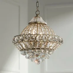Wallingford 16" Wide Antique Brass Crystal Chandelier -Outlet The Radiantix Store wallingford 16 inch wide antique brass crystal chandelier w6879cropped