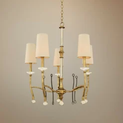Waverly 28" Wide Multi-Finish Honey Gold 5-Light Chandelier