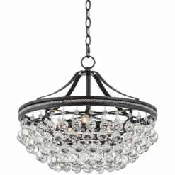 Wohlfurst 20" Wide Black Clear Crystal Pendant Light -Outlet The Radiantix Store wohlfurst 20 inch wide black clear crystal pendant light 367m2