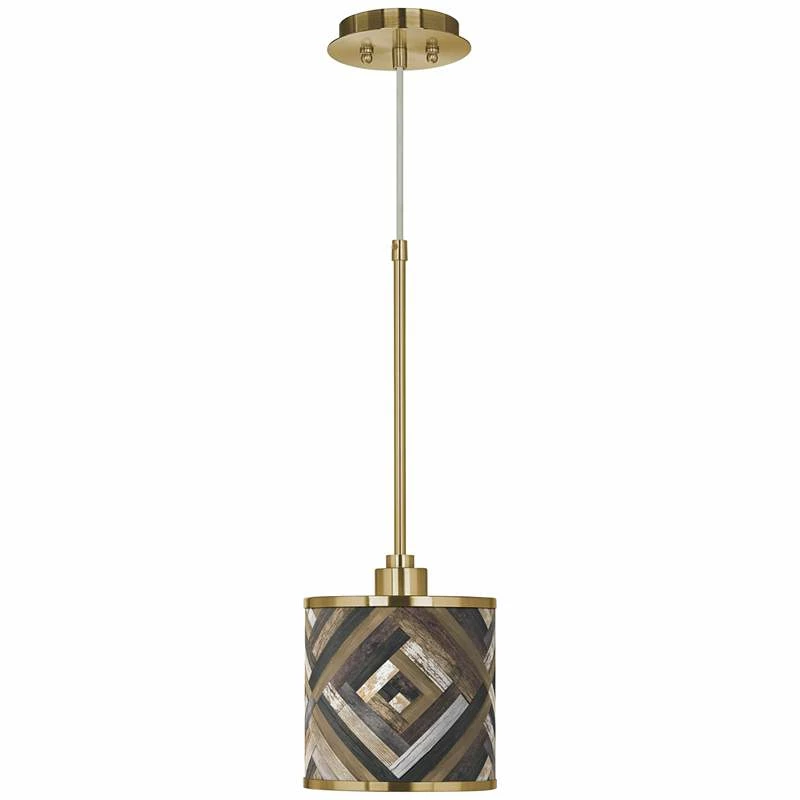 Woodwork Diamonds Giclee Gold Mini Pendant Light 4 Woodwork Diamonds Giclee Gold Mini Pendant Light - Image 2