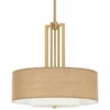 Woven Burlap Carey 24" Gold 4-Light Chandelier -Outlet The Radiantix Store woven burlap carey 24 inch gold 4 light chandelier 720j6