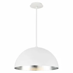 Yolo 18" Wide White And Silver Leaf LED Pendant Light