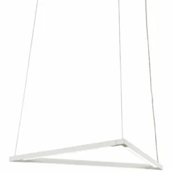 Z-Bar Triangle 18 1/2" Wide Matte White LED Pendant Light -Outlet The Radiantix Store z bar triangle 18 and one half inch wide matte white led pendant light 65t99