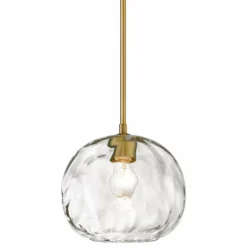 Z-Lite Chloe 10" Wide 1-Light Olde Brass And Water Glass Pendant