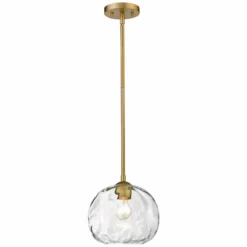 Z-Lite Chloe 10" Wide 1-Light Olde Brass And Water Glass Pendant -Outlet The Radiantix Store z lite chloe 10 inch wide 1 light olde brass and water glass pendant 805d4views2