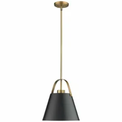 Z-Lite Studio 12.5" Wide Matte Black And Heritage Brass Modern Pendant -Outlet The Radiantix Store z lite studio 12 5 inch wide matte black and heritage brass modern pendant 736d4views3