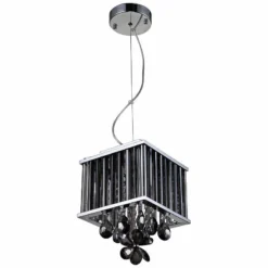 Zeev Easton 8"W Chrome And Smoke Crystal Mini Pendant Light -Outlet The Radiantix Store zeev easton 8 inchw chrome and smoke crystal mini pendant light 78x77