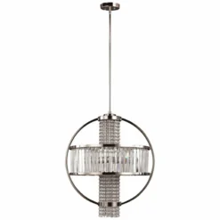 Zeev Metropolis 22"W Polished Nickel Crystal Pendant Light 6 Zeev Metropolis 22"W Polished Nickel Crystal Pendant Light -Outlet The Radiantix Store zeev metropolis 22 inchw polished nickel crystal pendant light 78x87