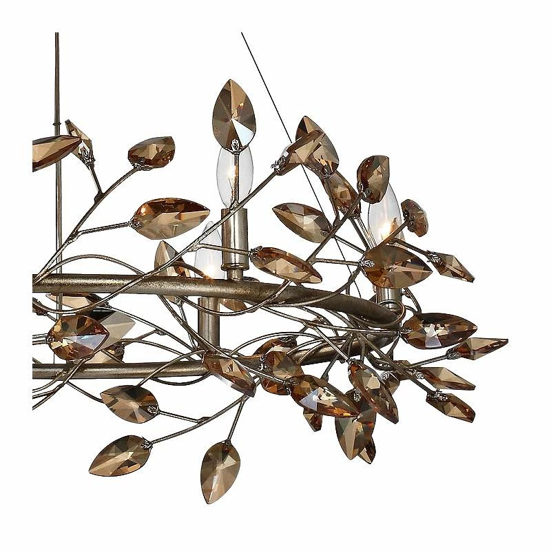 Zeev Misthaven 32"W Antique Gold Crystal 6-Light Chandelier 5 Zeev Misthaven 32"W Antique Gold Crystal 6-Light Chandelier - Image 3