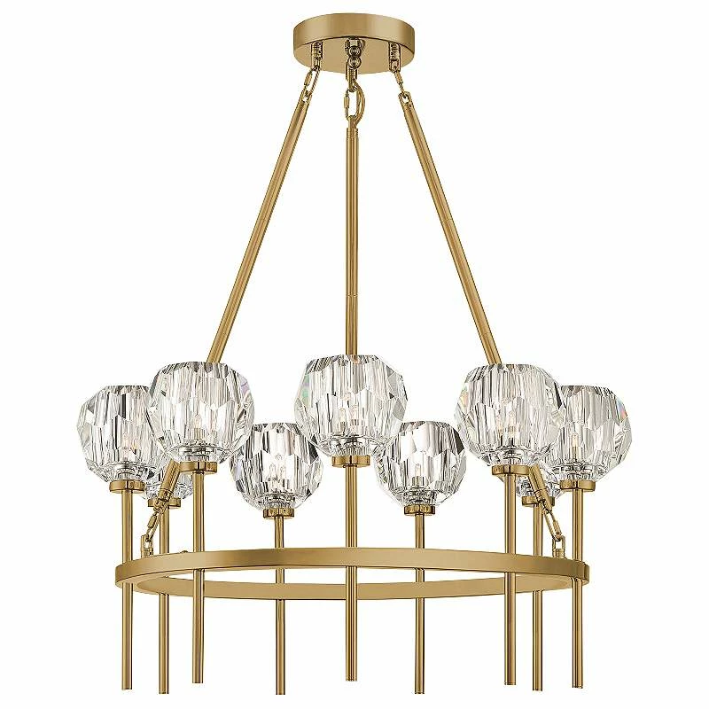 Zeev Parisian 26" Wide Aged Brass 9-Light Round Chandelier 4 Zeev Parisian 26" Wide Aged Brass 9-Light Round Chandelier - Image 2