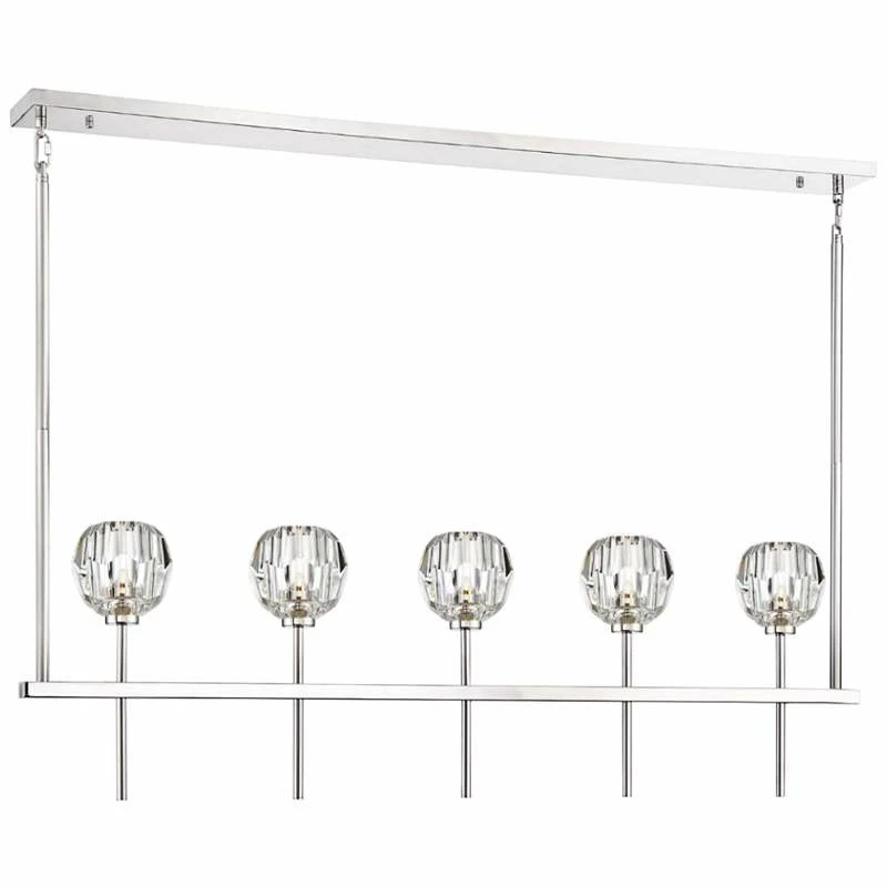 Zeev Parisian 46"W Nickel Kitchen Island Light Chandelier 4 Zeev Parisian 46"W Nickel Kitchen Island Light Chandelier - Image 2