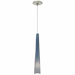 Zenith 3"W Blue Glass And Satin Nickel Freejack Mini Pendant