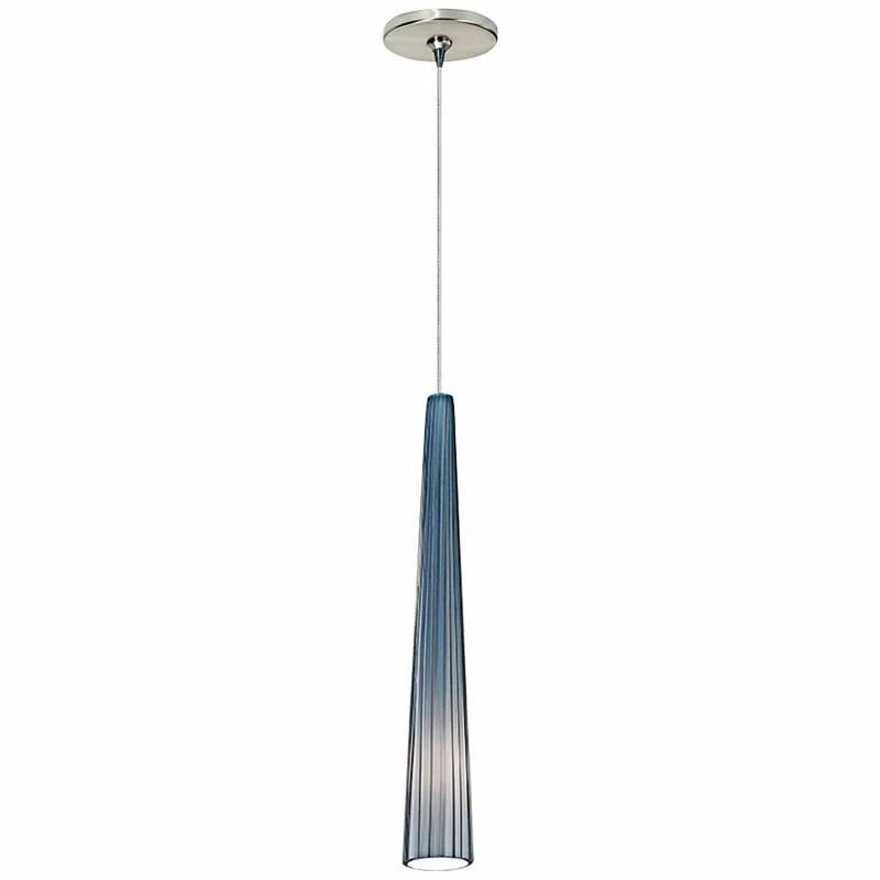 Zenith 3"W Blue Glass And Satin Nickel Freejack Mini Pendant 3 Zenith 3"W Blue Glass And Satin Nickel Freejack Mini Pendant