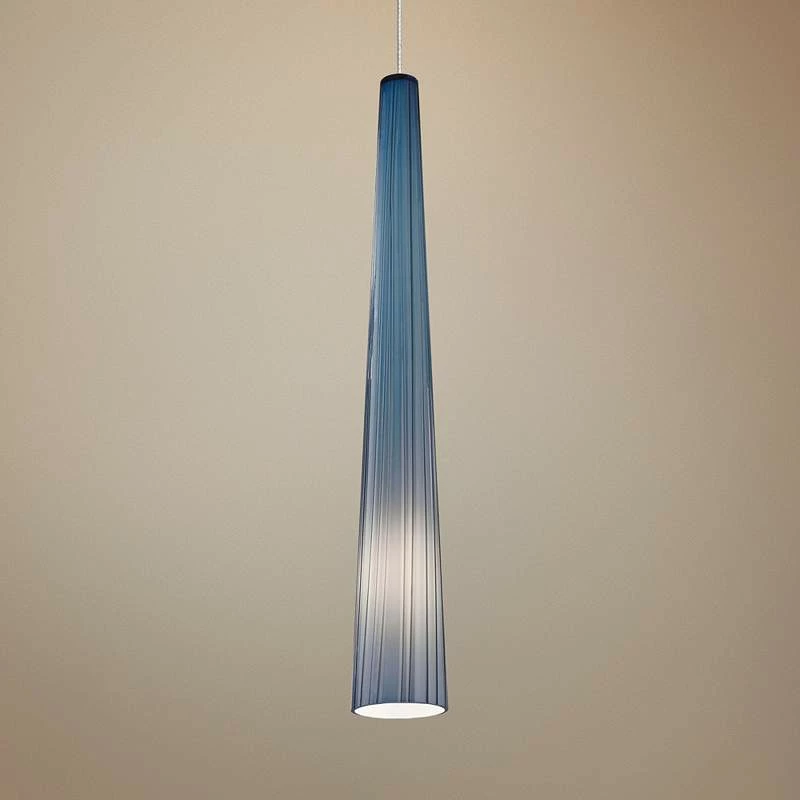 Zenith 4" Wide Steel Blue LED Mini Pendant 3 Zenith 4" Wide Steel Blue LED Mini Pendant