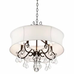 Zula White Shade 22" Wide Crystal Chandelier -Outlet The Radiantix Store zula white shade 22 inch wide crystal chandelier 2r758views4